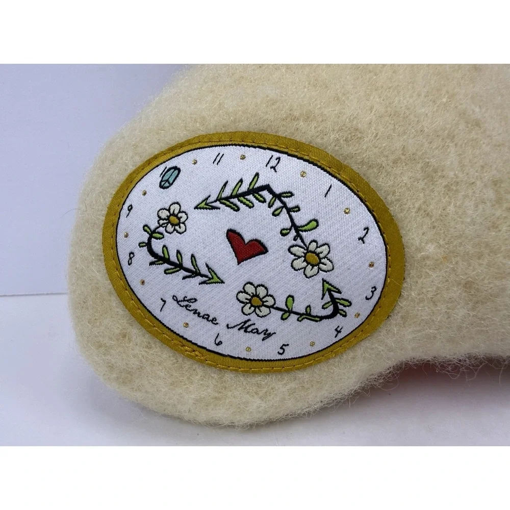 Lenae May Petite Whimsical‎ Artisan Christmas Stocking Pink Wool Signed